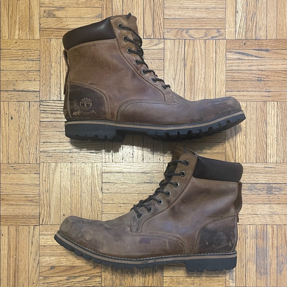 Timberland Earthkeepers Rugged Waterproof 6in Plain Toe Boot Size 13 In Brown